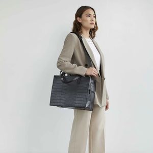 BEIS | Work Tote, Black Croc